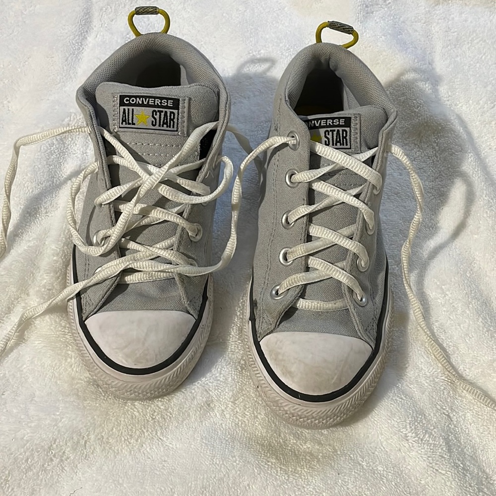 Kids size 2 gray converse all stars